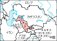 ウズベキスタン白地図