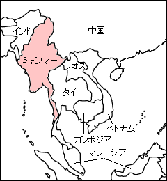 ミャンマー白地図