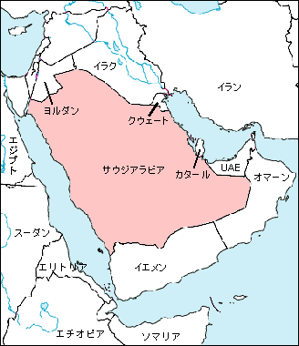 サウジアラビア白地図