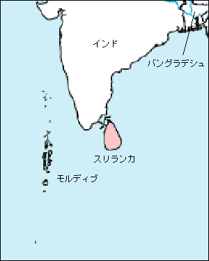 スリランカ白地図