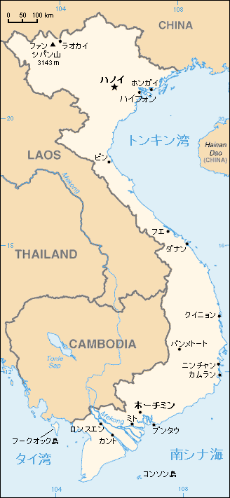 ベトナムの地図（外部サイトよりお借りしました（画像クリックでリンク））