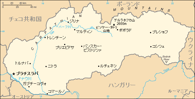 スロバキア地図