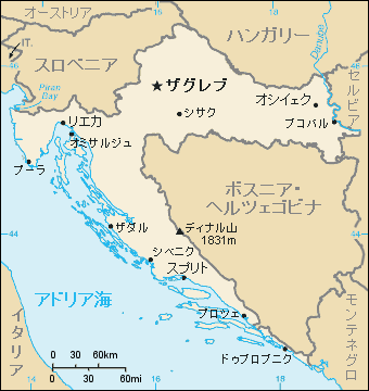 クロアチア地図