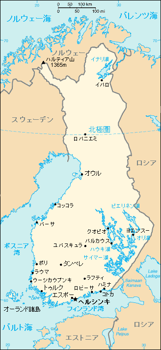 フィンランド地図