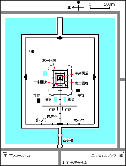アンコールワット地図