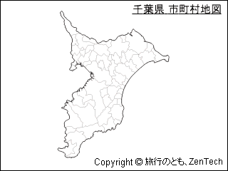 千葉県 市町村地図（小サイズ）