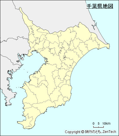 市町村境界入り千葉県地図