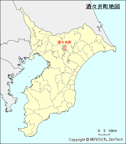 千葉県酒々井町地図