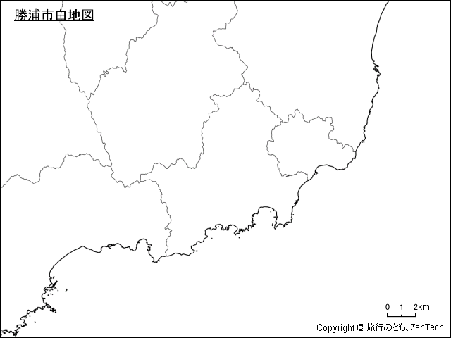勝浦市白地図