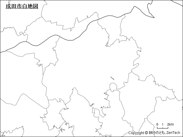 成田市白地図