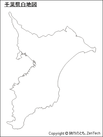 千葉県白地図（中サイズ）
