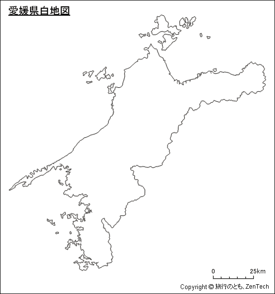 愛媛県白地図