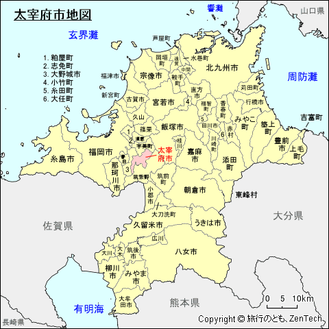 福岡県太宰府市地図