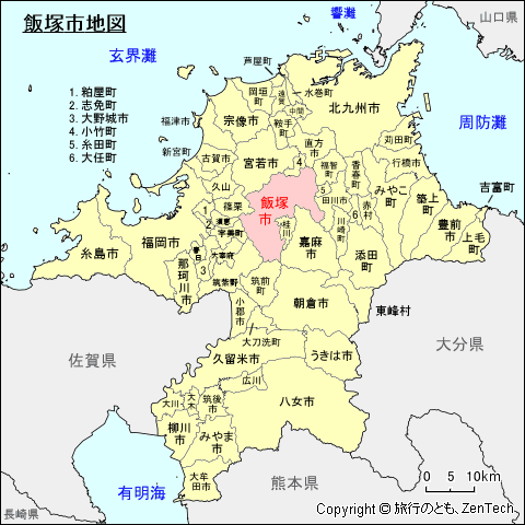福岡県飯塚市地図