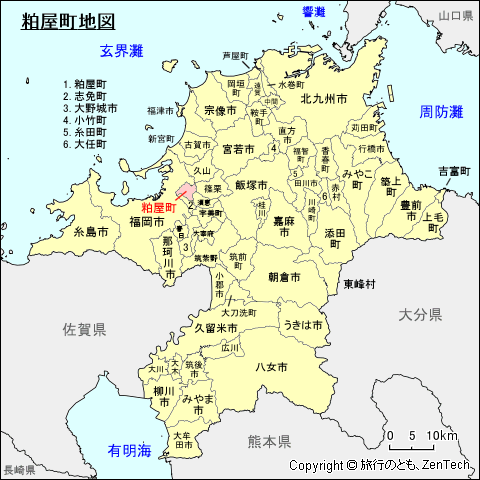 福岡県粕屋町地図