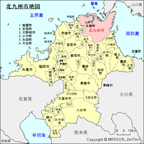 福岡県北九州市地図