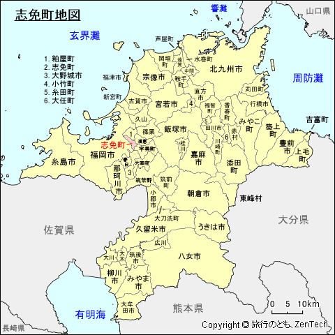 福岡県志免町地図