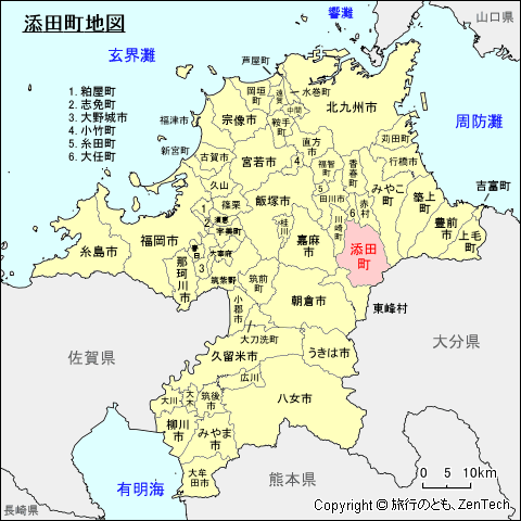福岡県添田町地図
