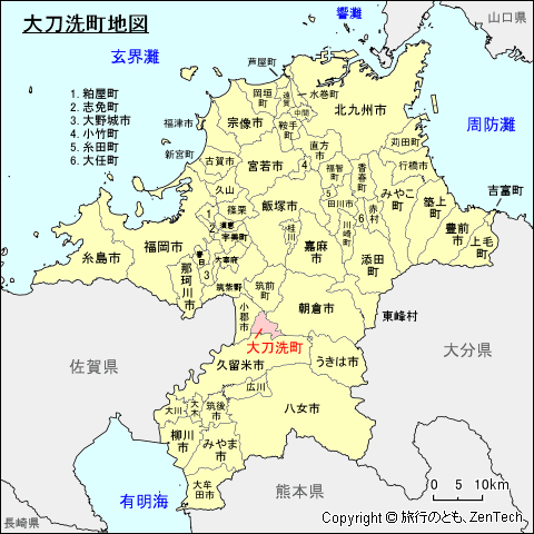 福岡県大刀洗町地図