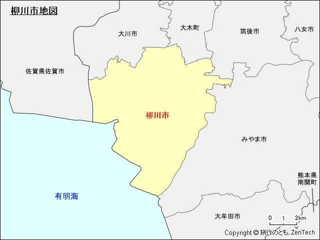 柳川市地図
