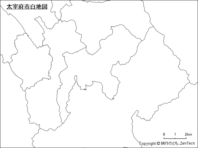 太宰府市白地図
