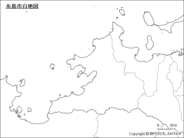 糸島市白地図