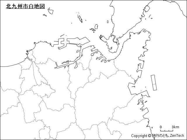北九州市白地図