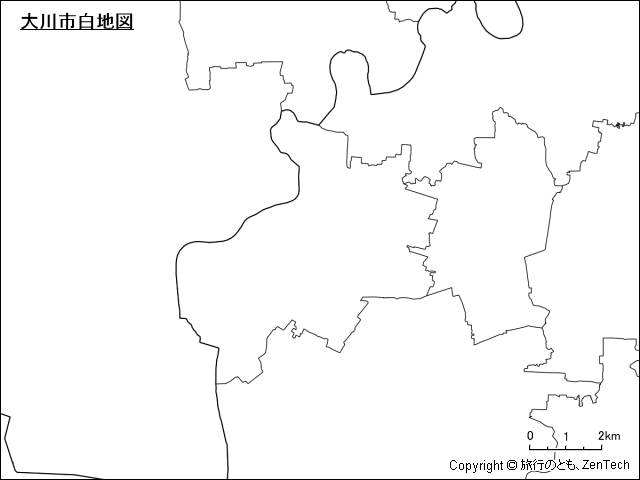 大川市白地図