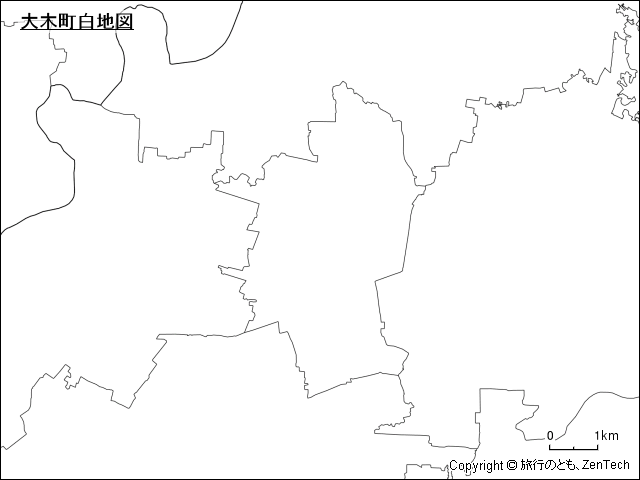 大木町白地図