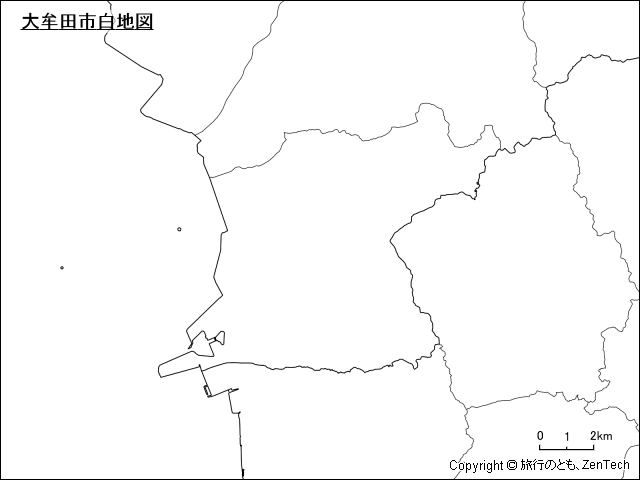 大牟田市白地図
