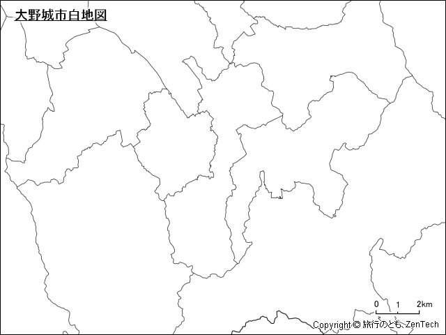 大野城市白地図