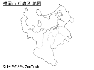 福岡市 行政区 地図（小サイズ）