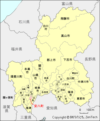 岐阜県安八町地図
