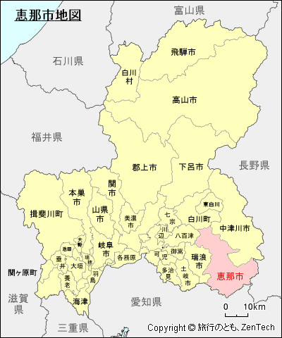 岐阜県恵那市地図