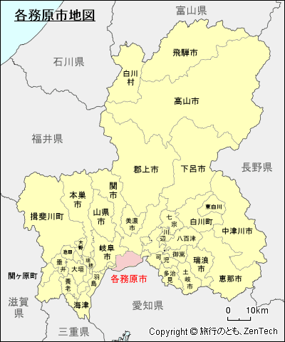 岐阜県各務原市地図