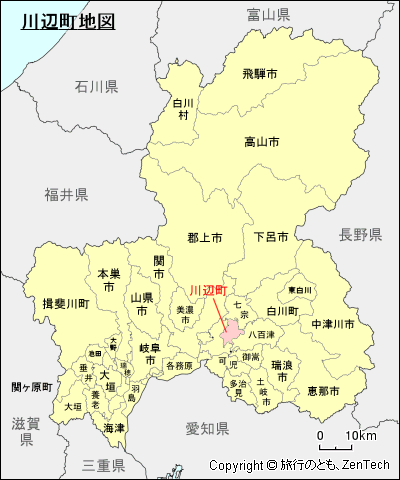 岐阜県川辺町地図