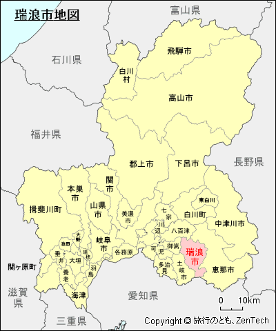 岐阜県瑞浪市地図