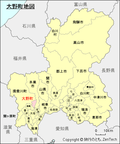 岐阜県大野町地図