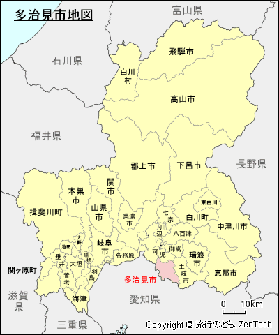 岐阜県多治見市地図