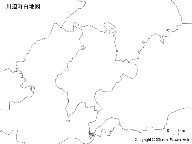 川辺町白地図