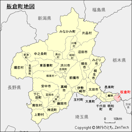 群馬県板倉町地図