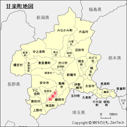 群馬県甘楽町地図
