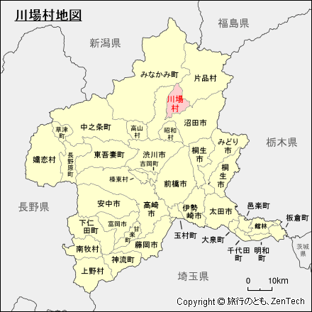 群馬県川場村地図