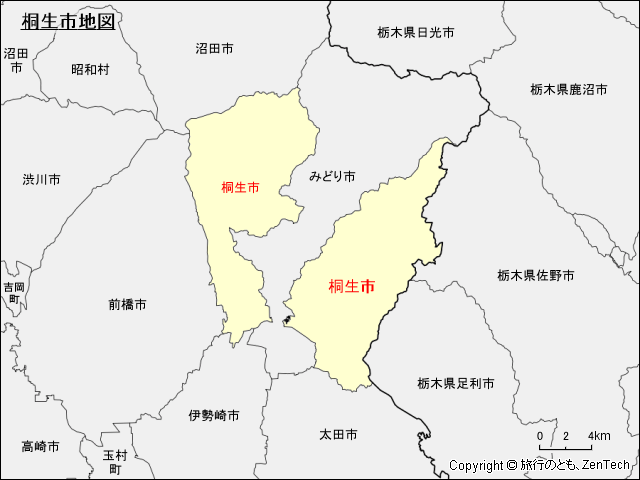 桐生市地図