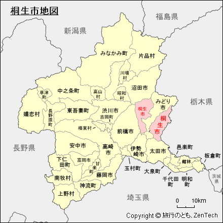 群馬県桐生市地図