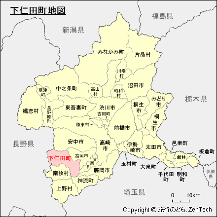 群馬県下仁田町地図