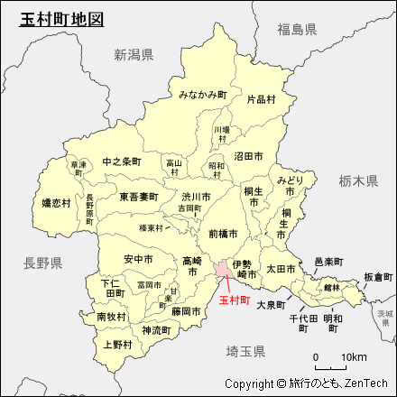 群馬県玉村町地図