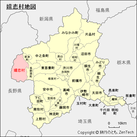 群馬県嬬恋村地図