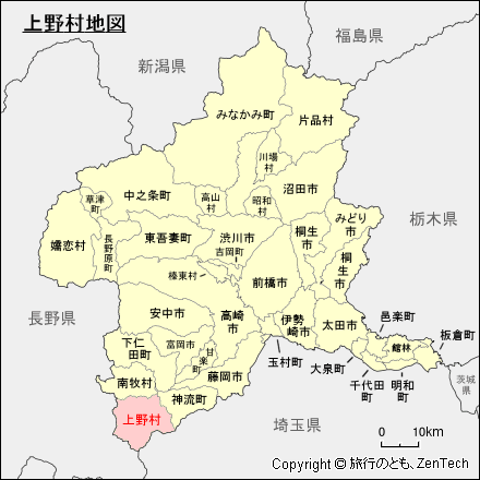 群馬県上野村地図