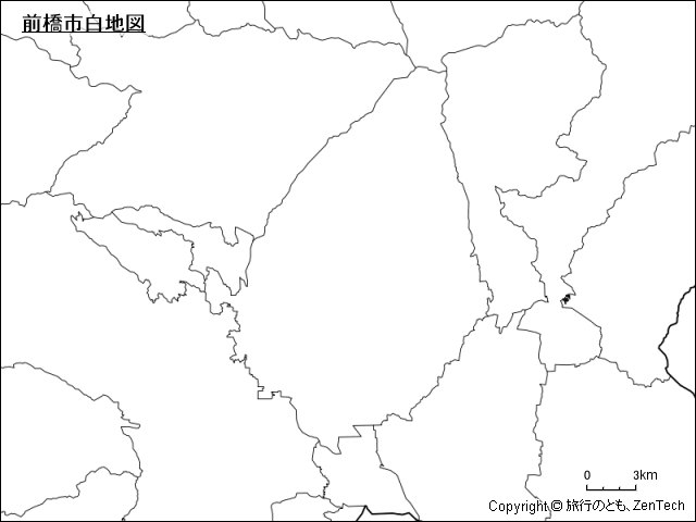 前橋市白地図